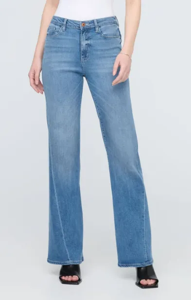 No Sweat Denim High Rise Wide Leg - Pacific